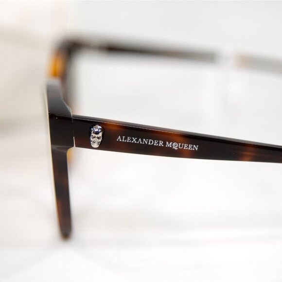 Alexander McQueen 3D Skull Tortoise Logo Havana Acrylic Sunglasses NWT Case main image 6